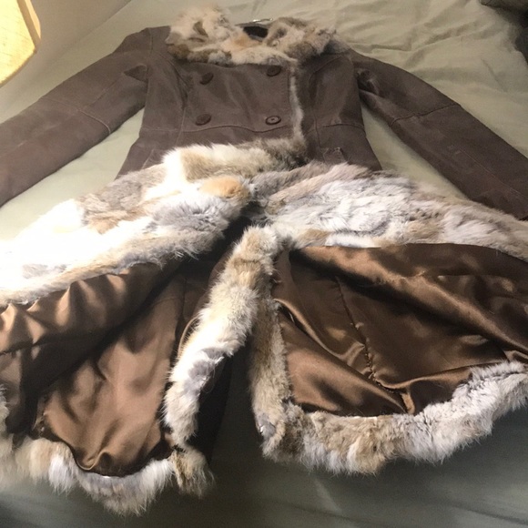 Genuine patchwork leather & rabbit-fur jacket - Picture 3 of 8